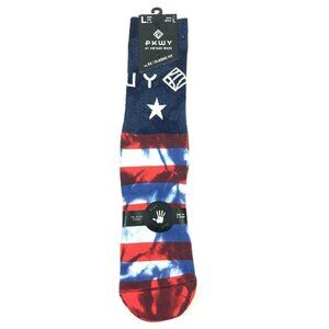 PKWY By Dwyane Wade Crew Socks OI' Glory Large 6-12 Red White Blue 1 Pair